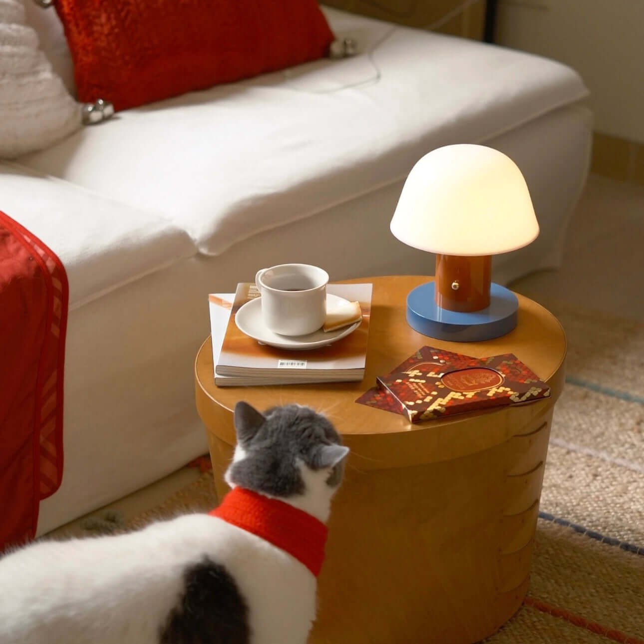 durable PC and brass wire-free mushroom lamp