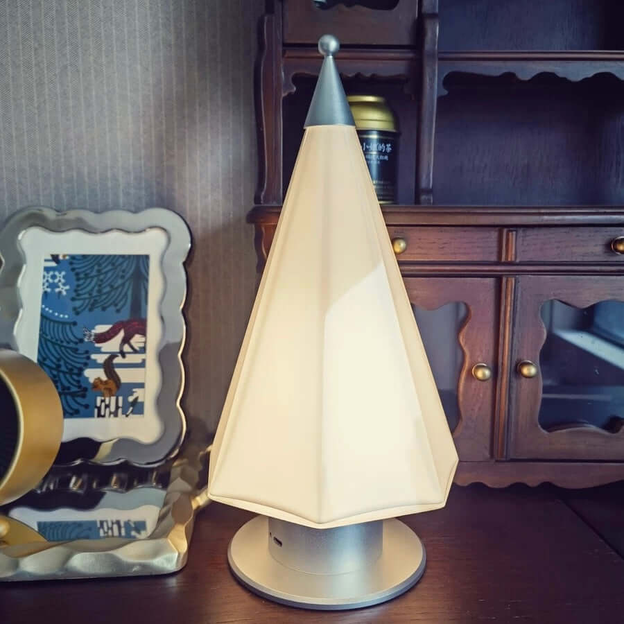 portable handcrafted glass lamp with 3000K warm light