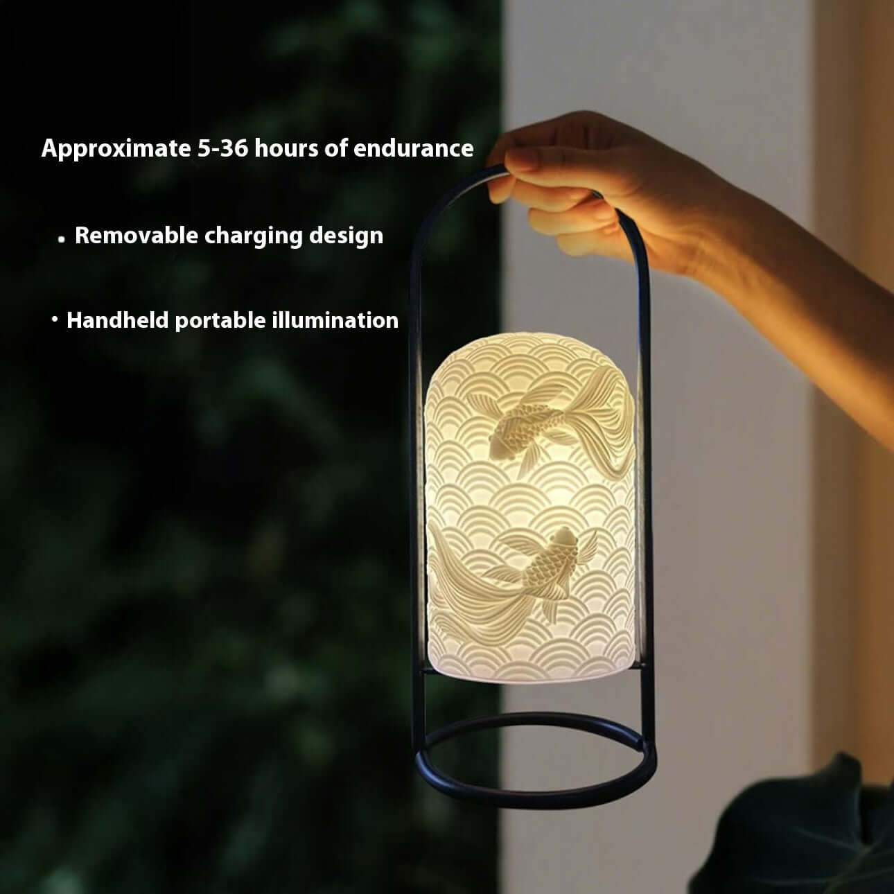 rechargeable ceramic LED table lamp for bedroom or living room