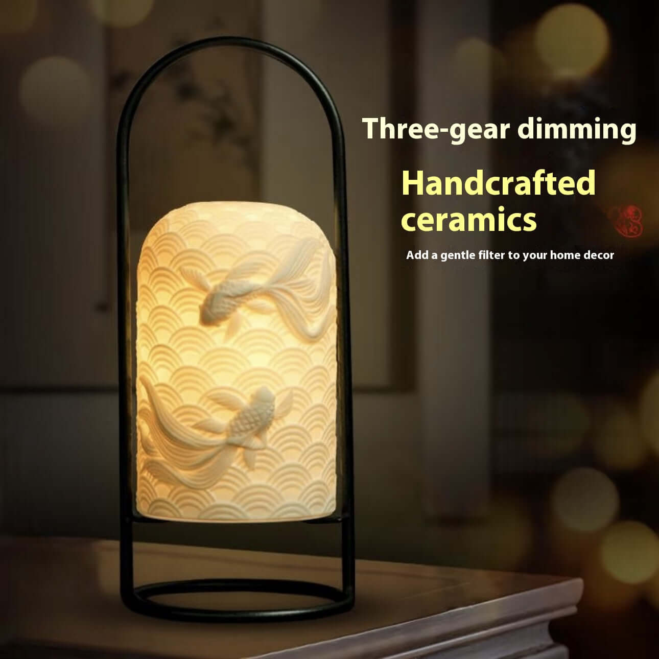 elegant ceramic table lamp for reading, relaxation, and ambiance
