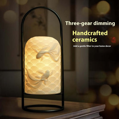 elegant ceramic table lamp for reading, relaxation, and ambiance