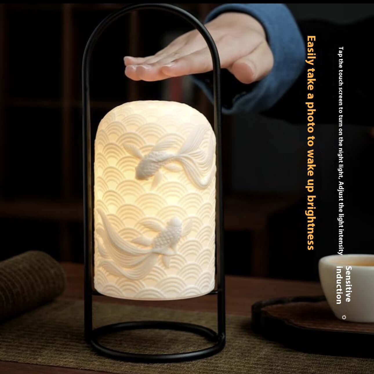 unique handcrafted goldfish LED lamp for decorative use