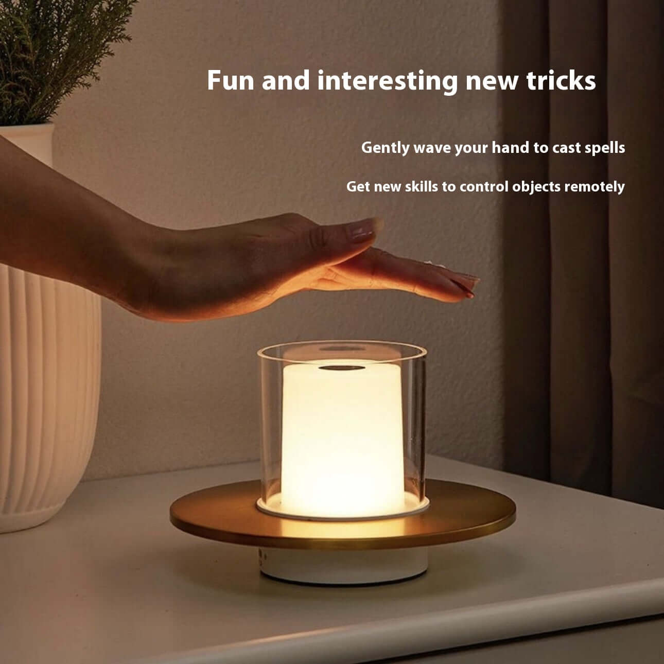 rechargeable candle lamp with touch and gesture control