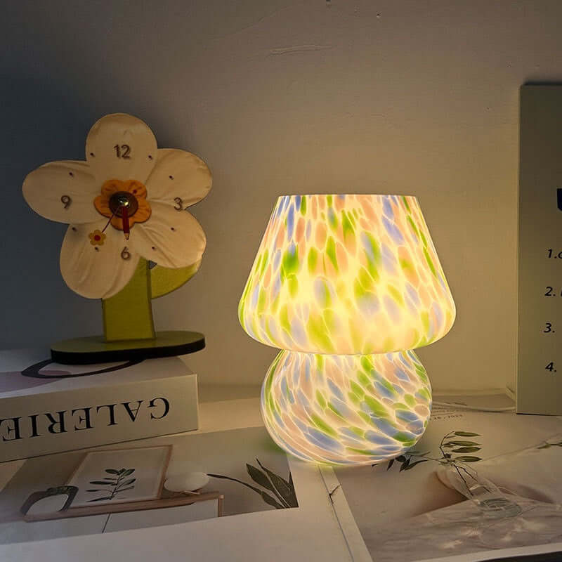handcrafted glass mushroom lamp