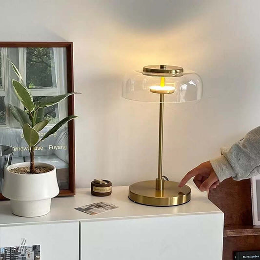 Vintage luxury table lamp with glass lampshade