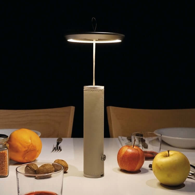 silver rechargeable desk lamp cordless with soft eye-friendly glow