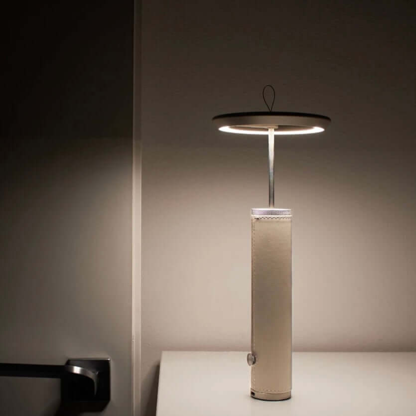 modern vintage bedside lamp with warm LED light 3000K