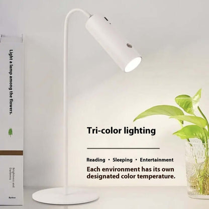 Eye-friendly rechargeable desk lamp for reading, studying, or work