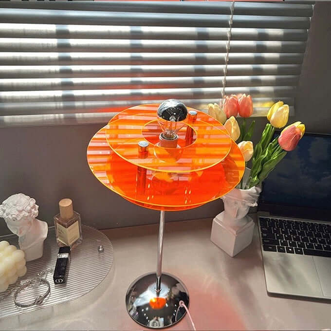 Bauhaus acrylic table lamp with 180-degree adjustable LED head