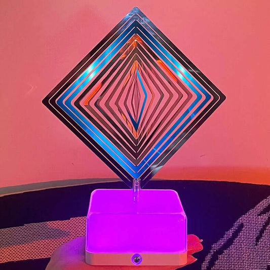 Rotating LED bedside lamp with touch control and 16-color atmosphere light
