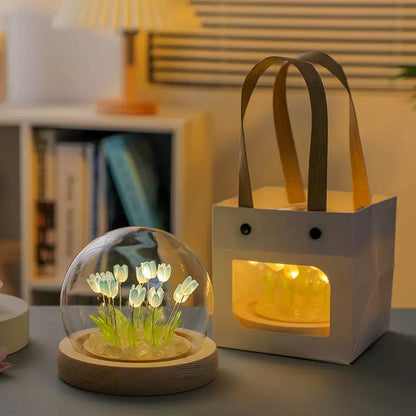 Artisan Tulip Lamp – Handmade Glass Flower Ambient Light for Cozy Home Décor | Lumiosa
