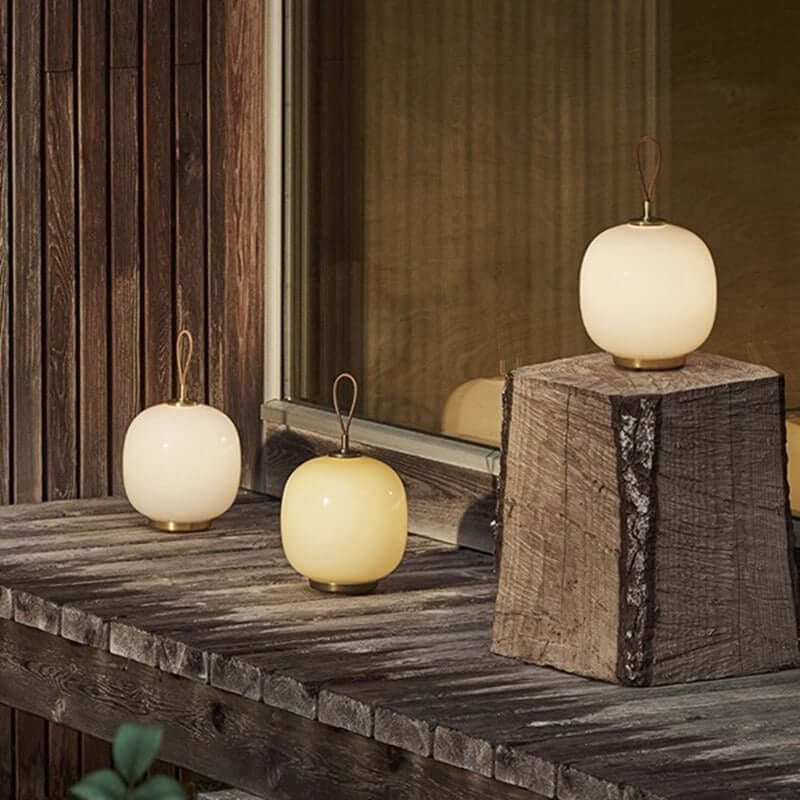 Elegant Danish mid-century modern table and hanging lamp