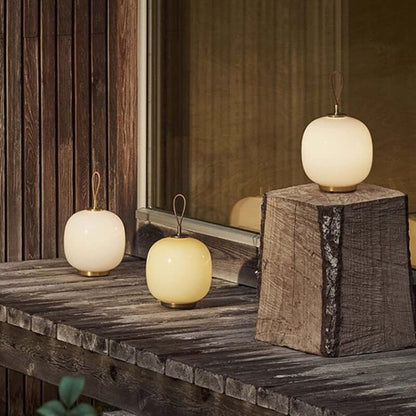 Elegant Danish mid-century modern table and hanging lamp
