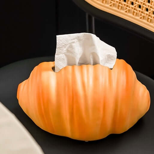 French Vintage Croissant-Shaped Tissue Box | Matte Ceramic, Bakery Home Décor