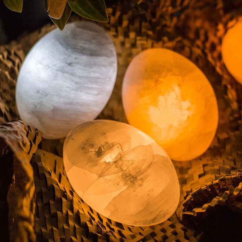 Gypsum Ore LED Night Light – Mini Bedside Ambient Lamp