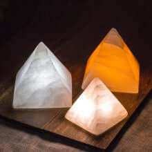 Gypsum Ore Pyramid LED Night Light – Mini Bedside Ambient Lamp