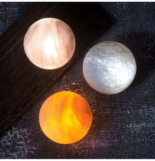 Natural Ore Egg-Shaped LED Night Light – Bedside Sleep Clap Light