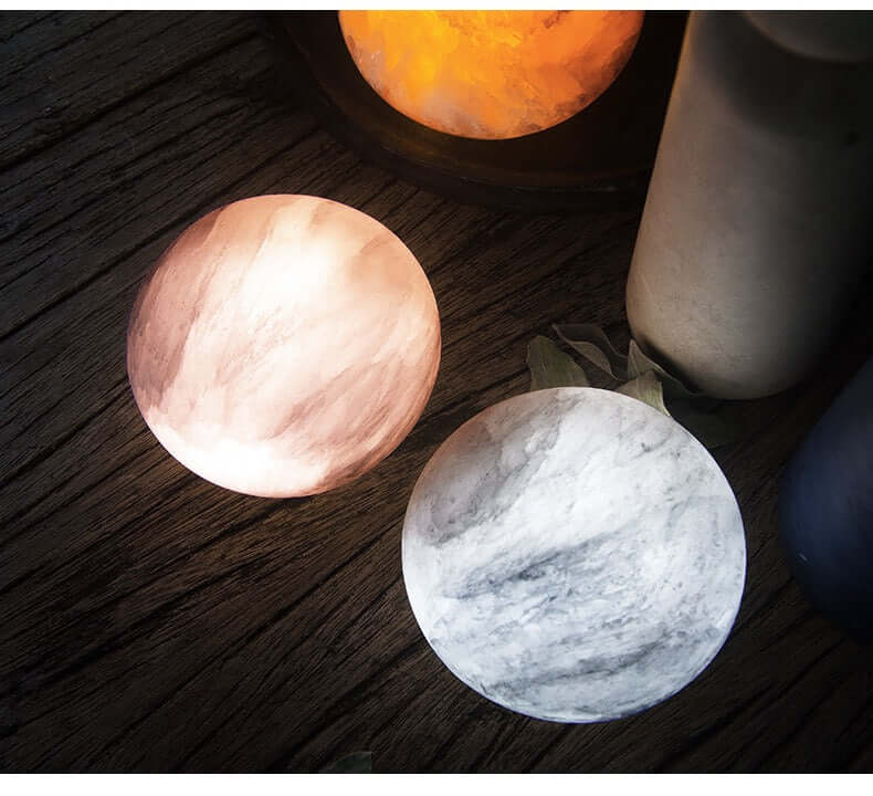 Natural Ore Egg-Shaped LED Night Light – Bedside Sleep Clap Light