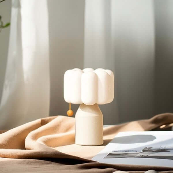 Cream-Style LED Night Light – Luxury Bedside Lamp with Touch & Timer