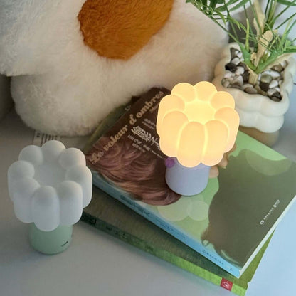 Cream-Style LED Night Light – Luxury Bedside Lamp with Touch & Timer