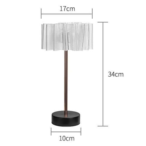 Pleated Aluminum Rechargeable Table Lamp – Bedroom & Ambient Lighting