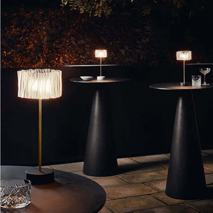 Pleated Aluminum Rechargeable Table Lamp – Bedroom & Ambient Lighting