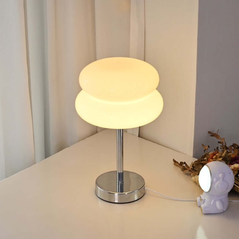 Modern Bauhaus Double-Layer Glass Table Lamp – Mushroom Style Bedside LED Lamp