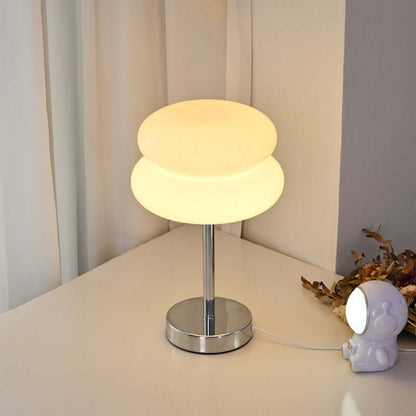 Modern Bauhaus Double-Layer Glass Table Lamp – Mushroom Style Bedside LED Lamp