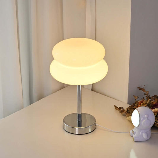 Modern Bauhaus Double-Layer Glass Table Lamp – Mushroom Style Bedside LED Lamp