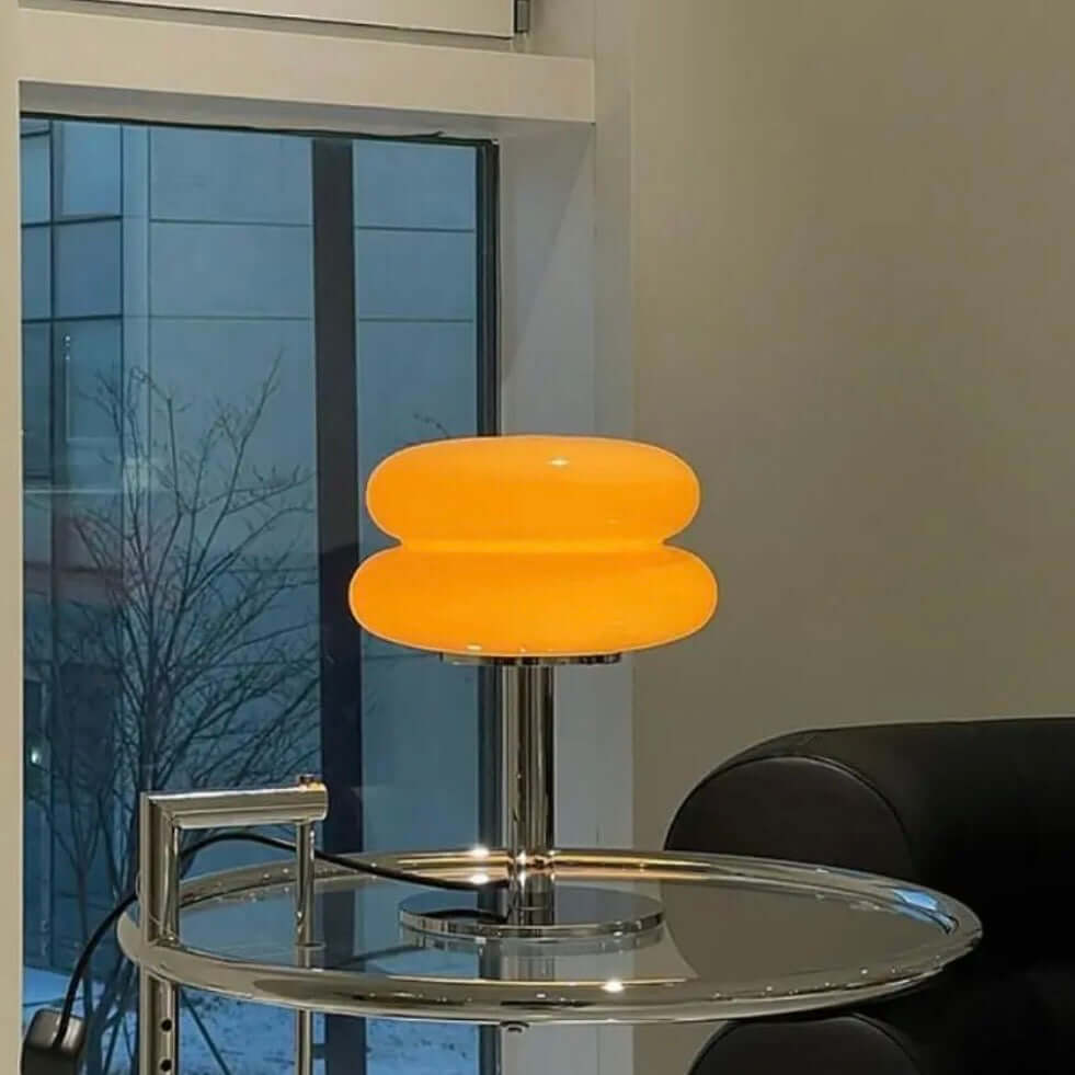 Modern Bauhaus Double-Layer Glass Table Lamp – Mushroom Style Bedside LED Lamp
