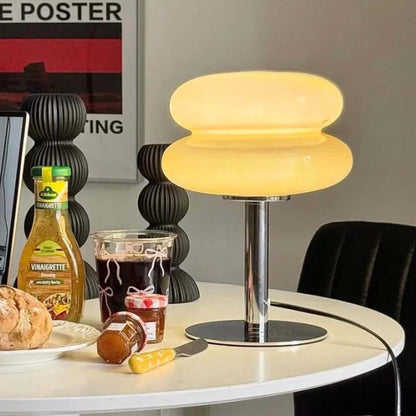 Modern Bauhaus Double-Layer Glass Table Lamp – Mushroom Style Bedside LED Lamp