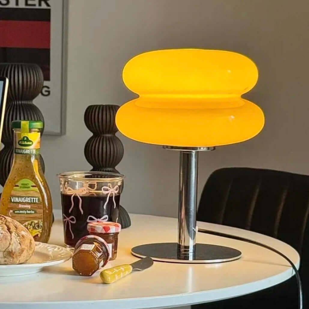 Modern Bauhaus Double-Layer Glass Table Lamp – Mushroom Style Bedside LED Lamp
