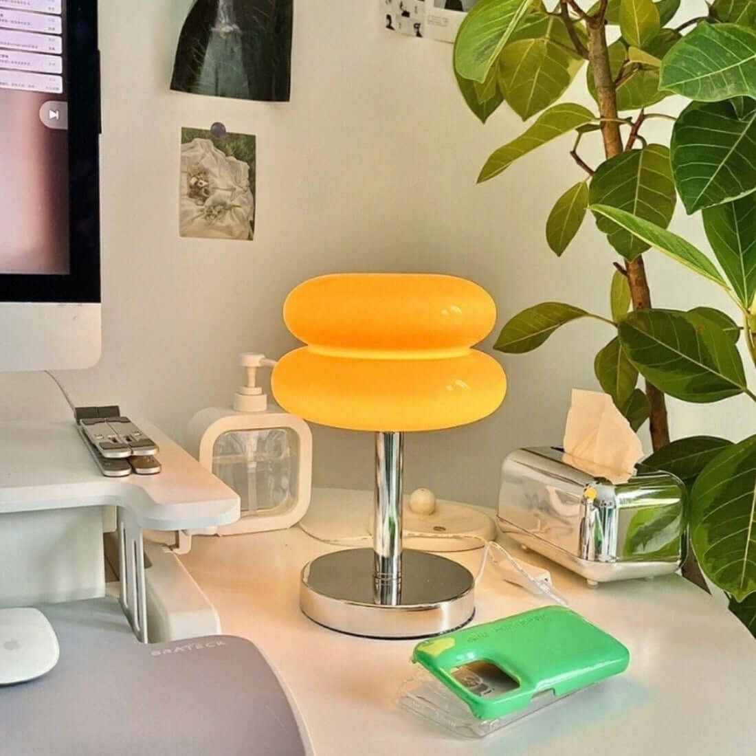Modern Bauhaus Double-Layer Glass Table Lamp – Mushroom Style Bedside LED Lamp