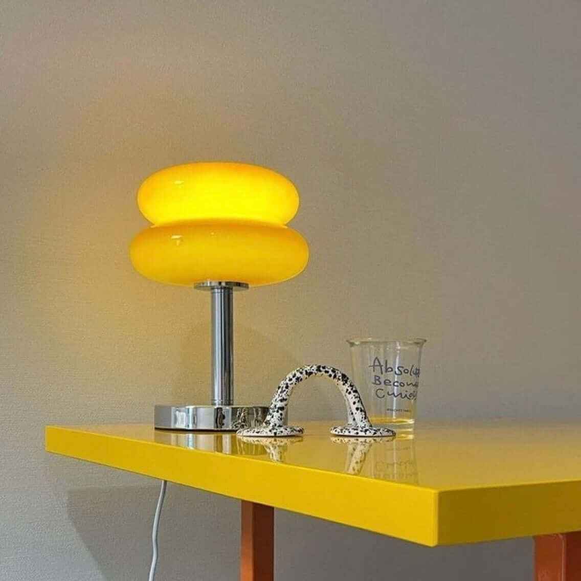 Modern Bauhaus Double-Layer Glass Table Lamp – Mushroom Style Bedside LED Lamp