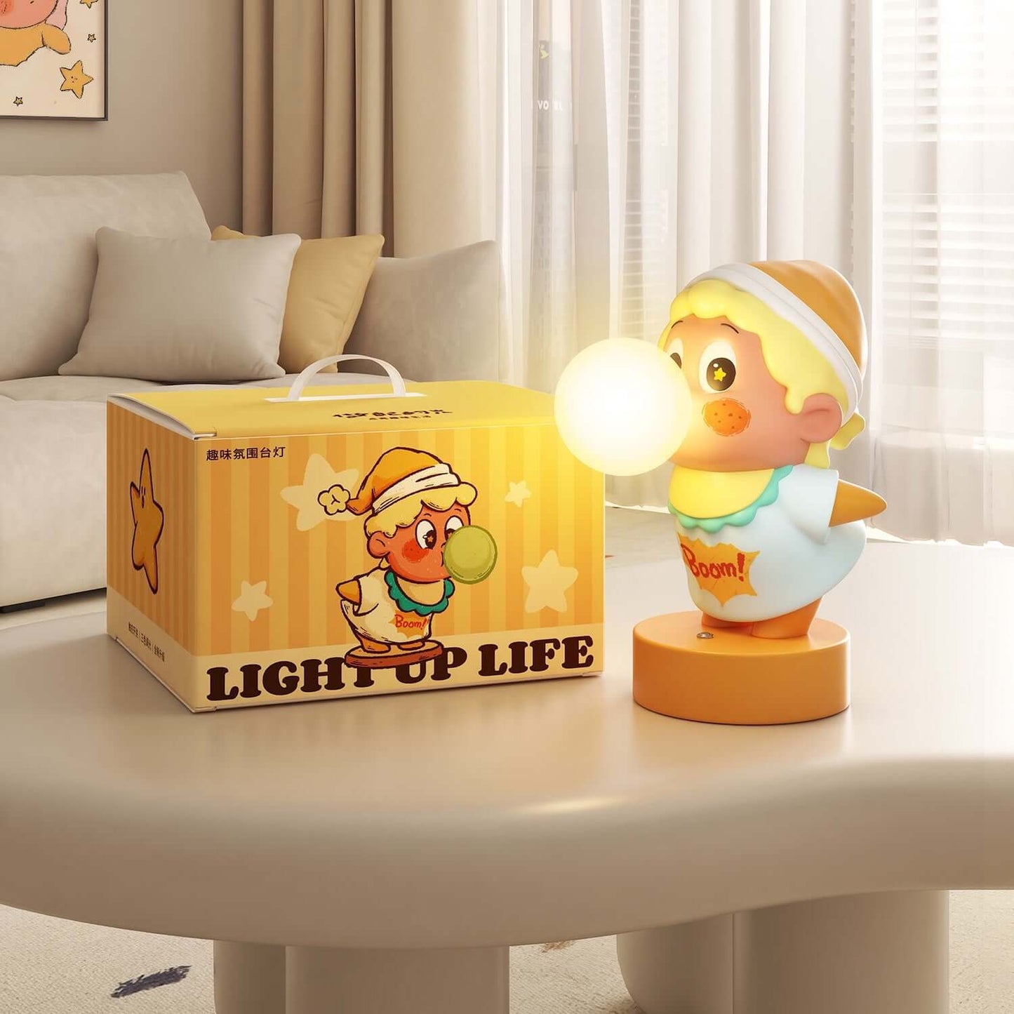 Lumiosa™ Star Messenger - Resin Art Toy Night Light | Cordless Touch LED Lamp for Bedroom & Nursery