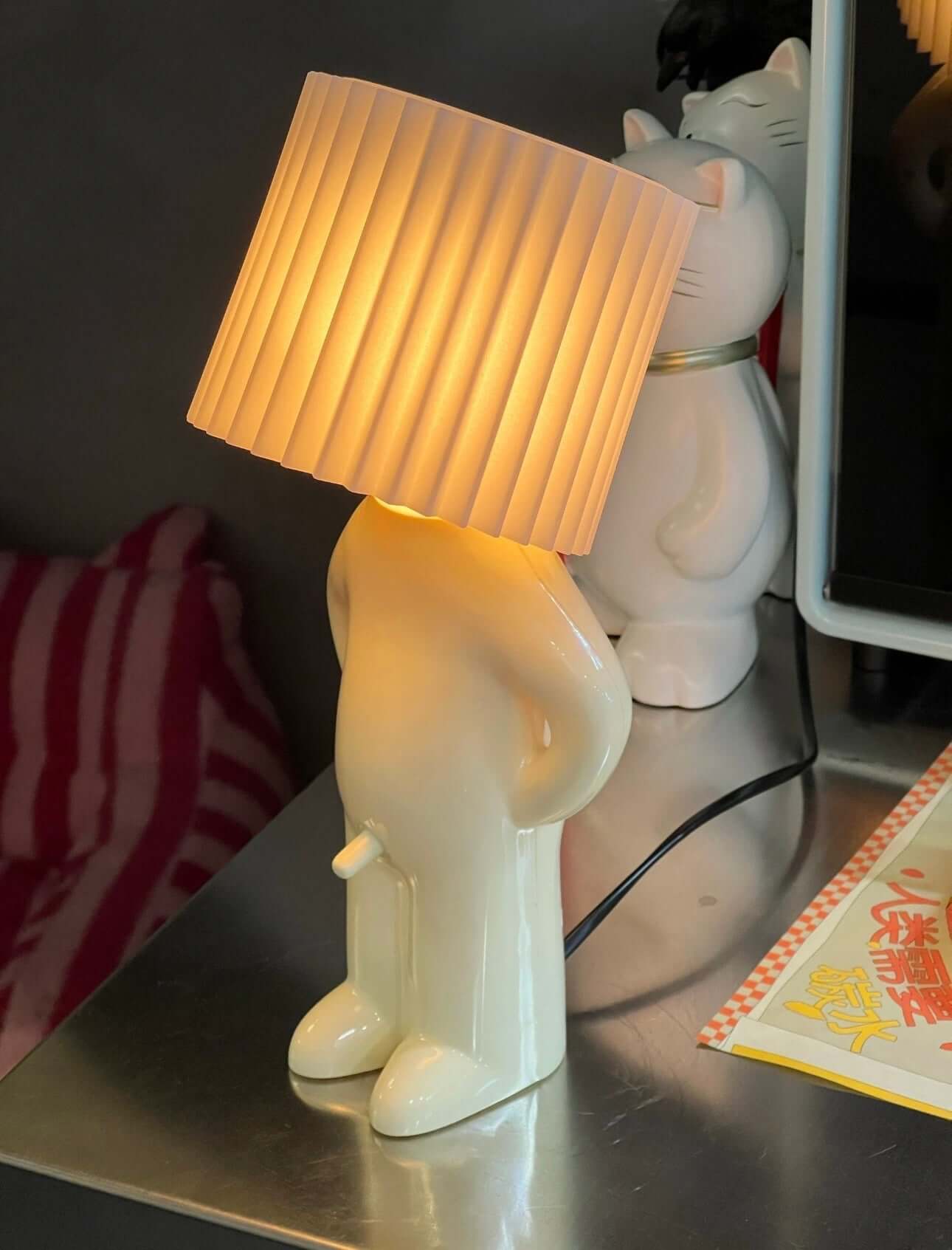 Creative Shy Boy Table Lamp – USB Rechargeable Night Light for Bedroom Decor