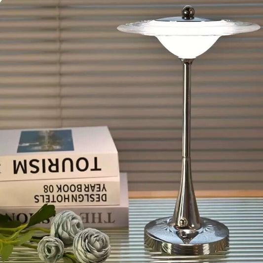 Modern UFO Touch Table Lamp – Rechargeable Dimmable LED Bedside Light