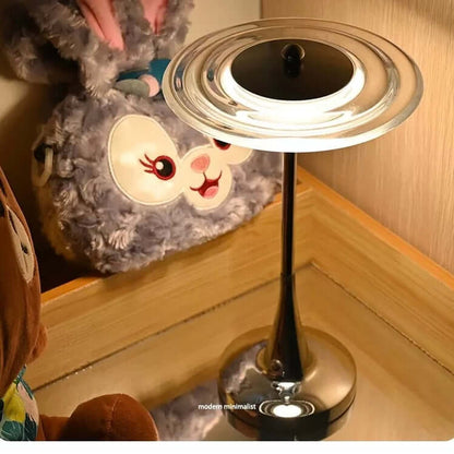 Modern UFO Touch Table Lamp – Rechargeable Dimmable LED Bedside Light