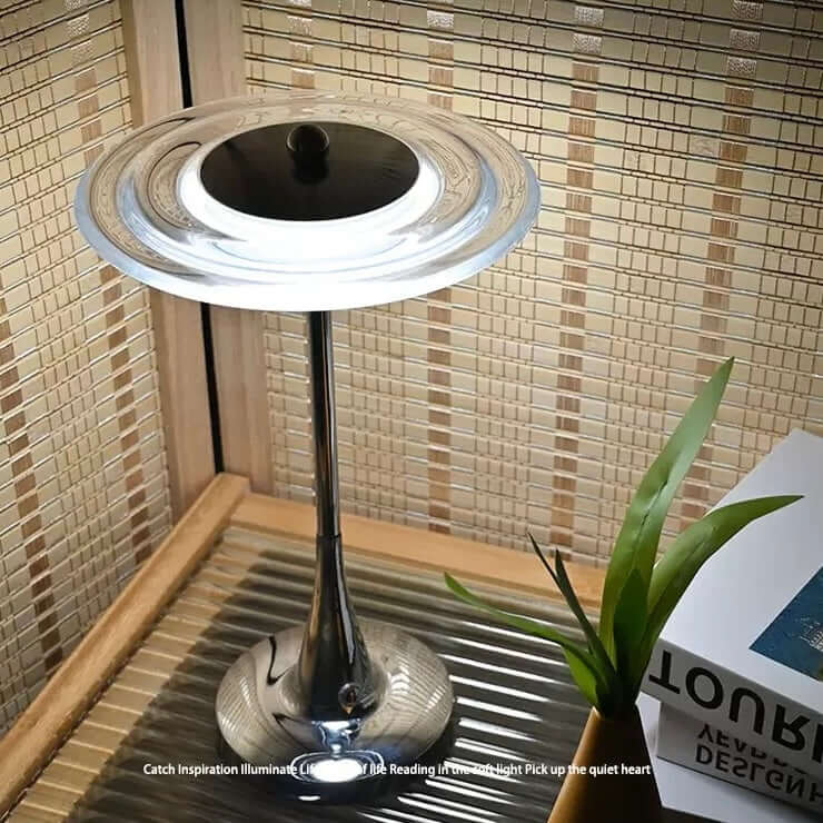 Modern UFO Touch Table Lamp – Rechargeable Dimmable LED Bedside Light
