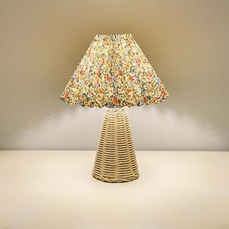 Adjustable three-color light Nordic pleated bedside lamp