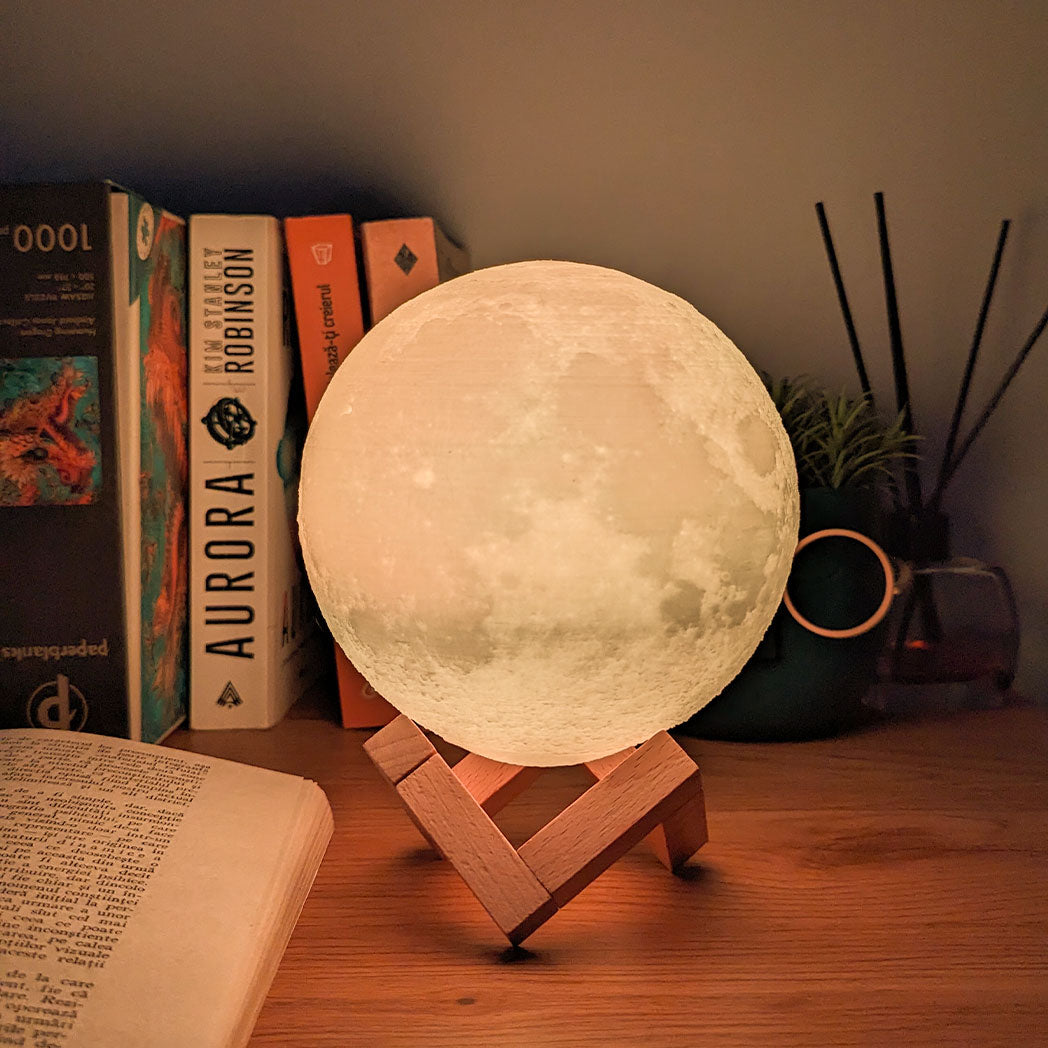 Moon-shaped night light