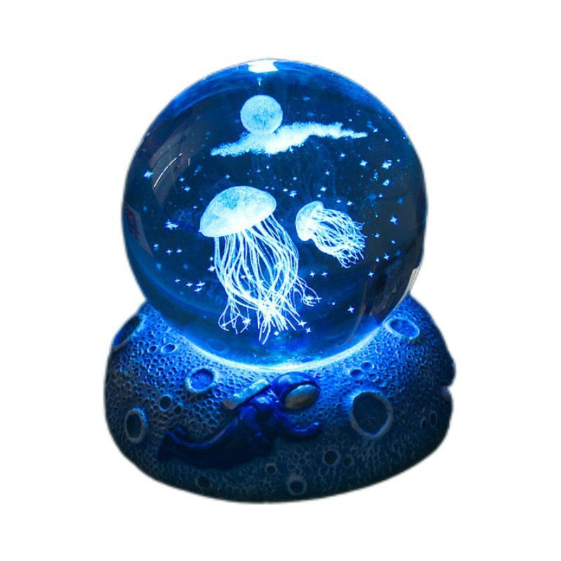 glowing ocean pattern crystal ball night light