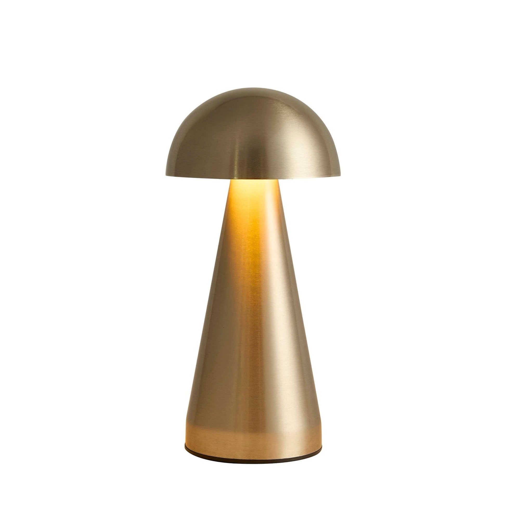 Lumiosa mini domed LED rechargeable lamp in copper finish, featuring a sleek design and soft, diffused light.