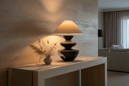 Black Ceramic Lamp - Boutique Console