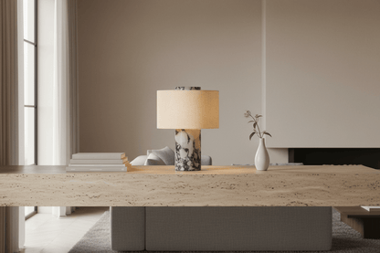 Black White Marble Lamp - Console