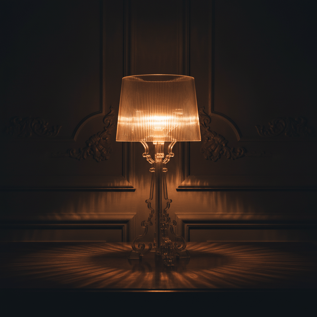 Acrylic Baroque Style Table Lamp - 19" Aesthetic Accent Lighting