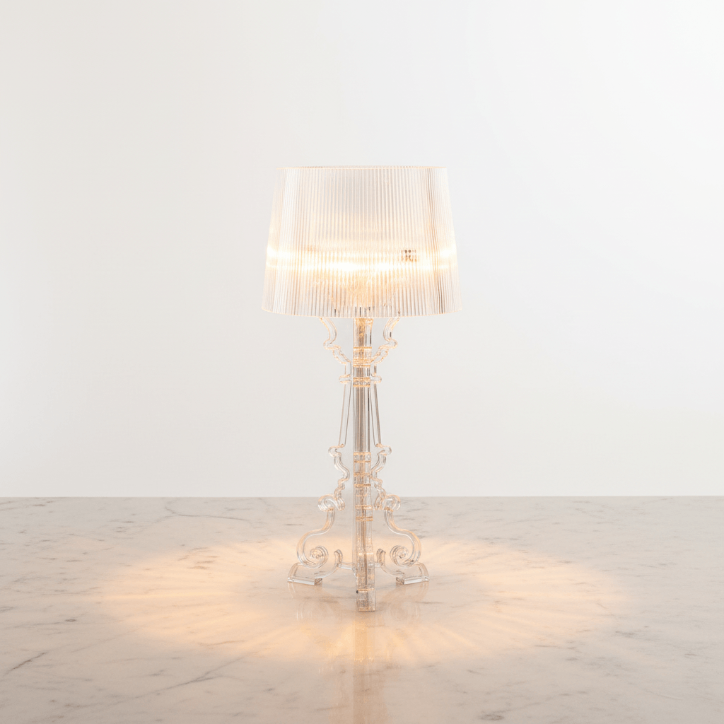 Acrylic Baroque Style Table Lamp - 19" Aesthetic Accent Lighting