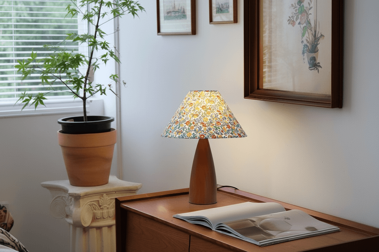 Floral Shade Lamp - Bedroom