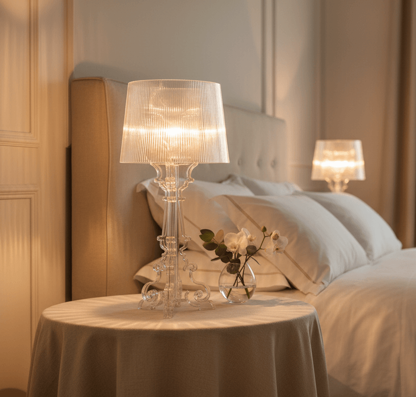 Acrylic Baroque Style Table Lamp - 19" Aesthetic Accent Lighting