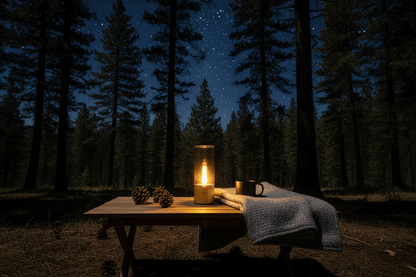 Portable and Wireless Candle Lamp for Luxury Camping (Glamping) in Breathing Light Mode